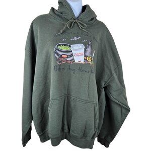 This Witch Needs Dunkin Donuts Hoodie XL Green Gildan Sweatshirt